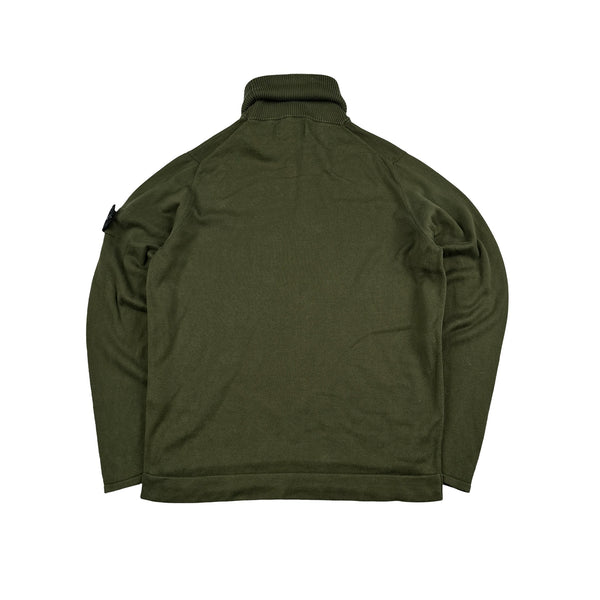 Stone Island Khaki Thick Roll Neck Knit - Large