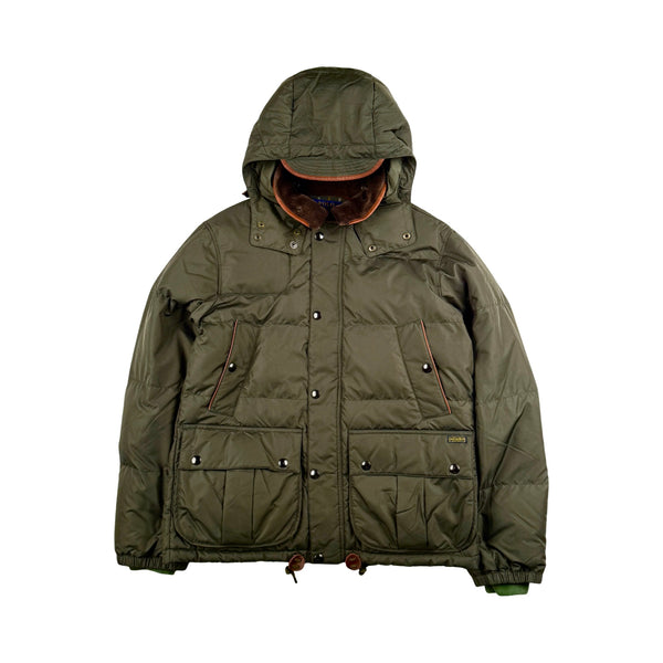 Ralph Lauren Khaki Quilted Multi Pocket Hooded Jacket - Medium