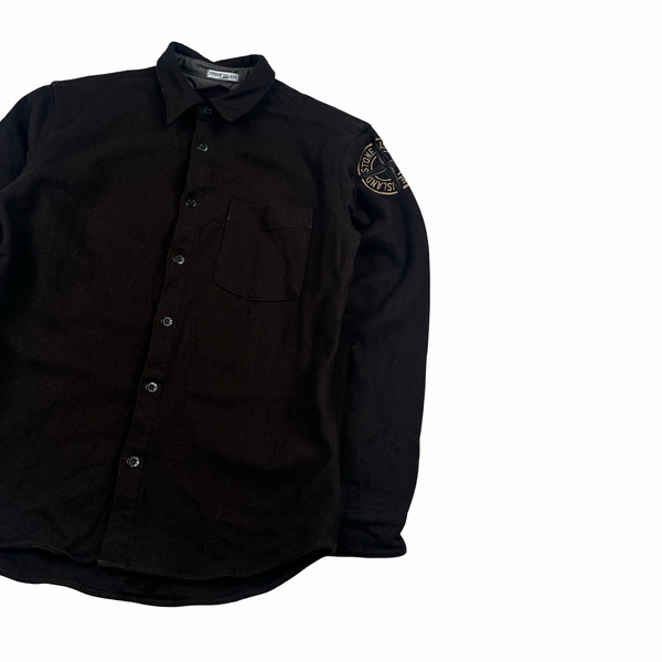 Stone Island 2005 Lana Wool Blend Compass Patch Overshirt - Medium
