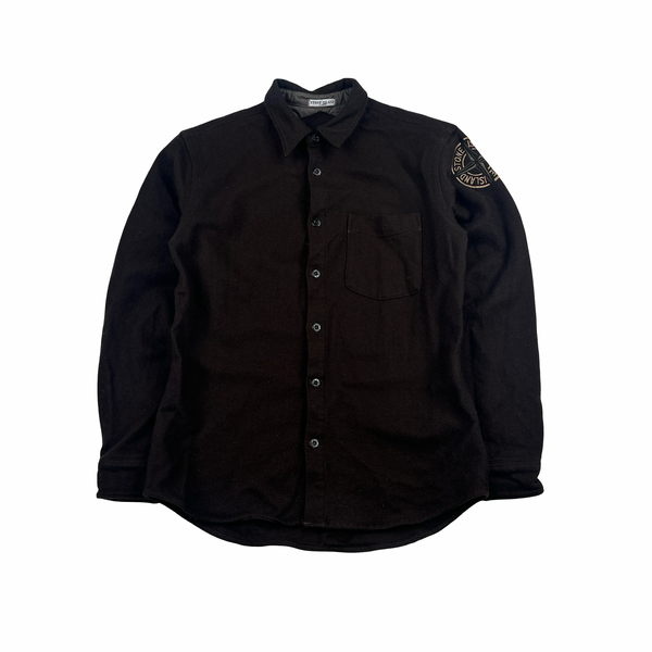Stone Island 2005 Lana Wool Blend Compass Patch Overshirt - Medium