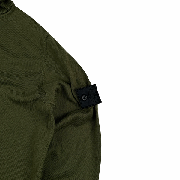 Stone Island Khaki Thick Roll Neck Knit - Large