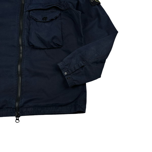 Stone Island 2020 Navy Cotton Zipped Overshirt - Small