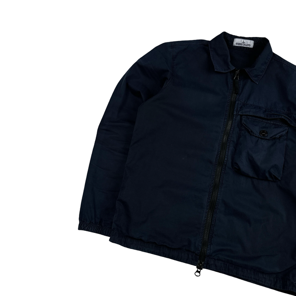 Stone Island 2020 Navy Cotton Zipped Overshirt - Small