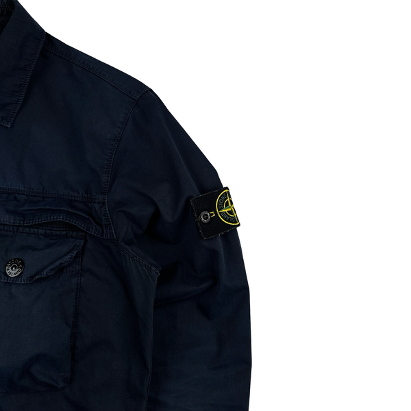 Stone Island 2020 Navy Cotton Zipped Overshirt - Small