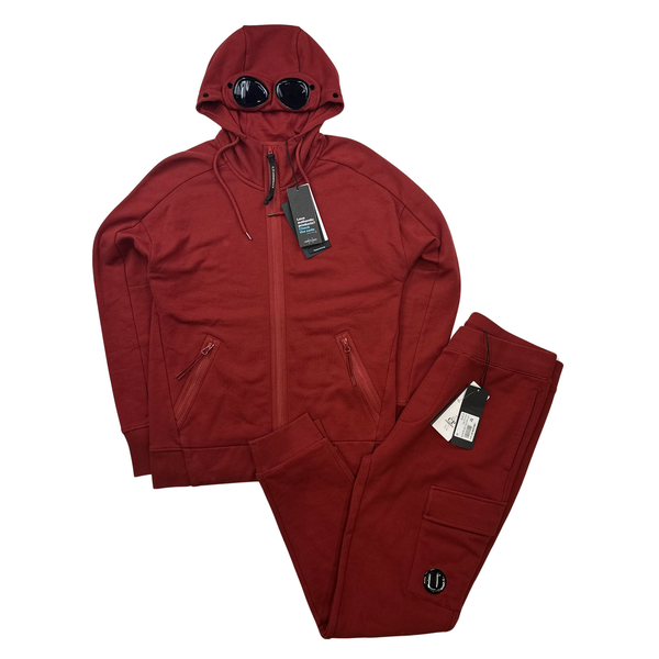 CP Company Burgundy Cotton Tracksuit Set - Medium