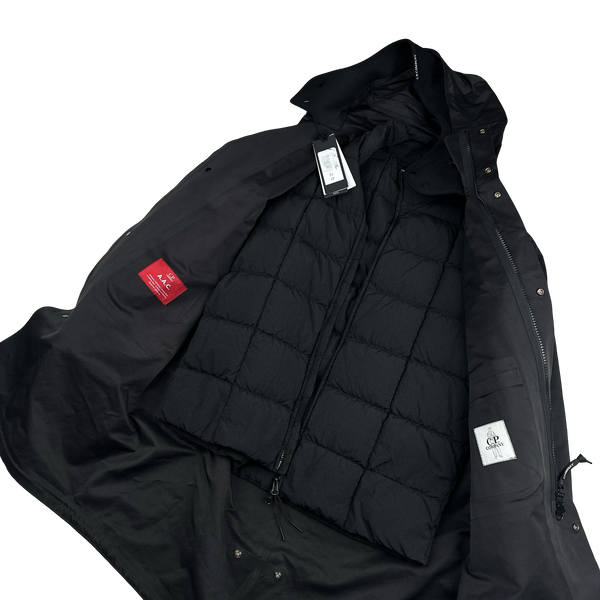 CP Company Black Gore G-Type Ripstop Down Lined Long Jacket - XXL