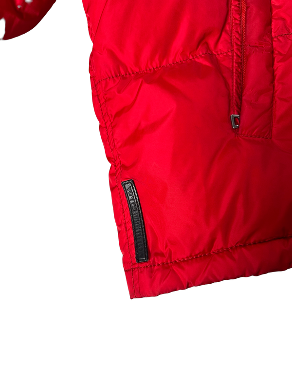 Prada Red Zipped Down Filled Puffer Jacket - XL