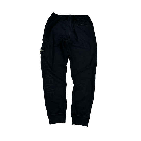 Stone Island Supreme 2014 Black Cotton Spellout Tracksuit Set - Large