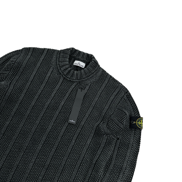 Stone Island 2023 Charcoal Wool President Knit Crewneck Jumper Large Mat s Island