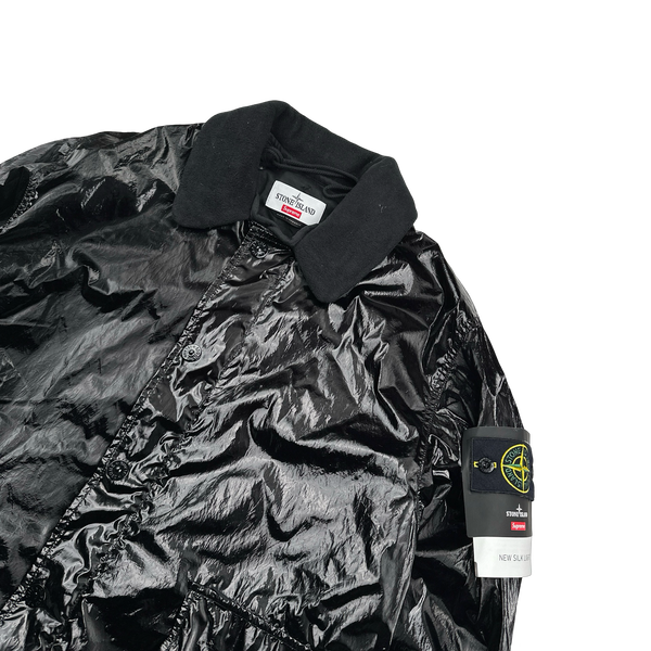 Stone Island x Supreme 2019 Black New Silk Dutch Rope Jacket