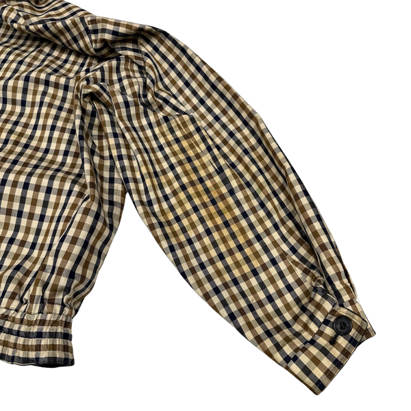 Aquascutum Checked Cotton Reversible Navy Harrington Jacket- XXL