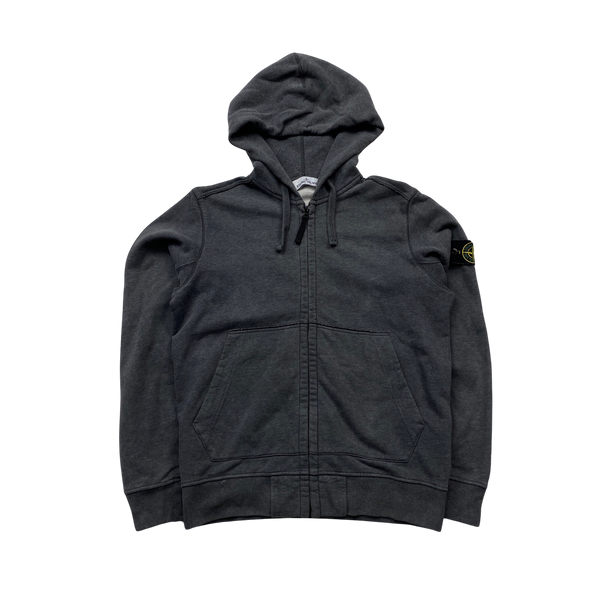 Stone Island 2018 Dark Grey Cotton Zipped Hoodie - Medium