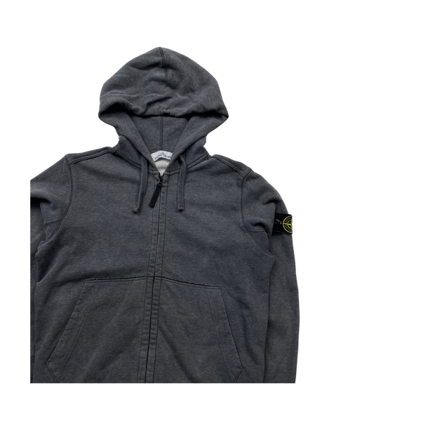 Stone Island 2018 Dark Grey Cotton Zipped Hoodie - Medium