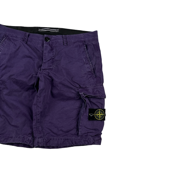 Stone Island 2015 Purple Cotton Cargo Shorts - 34"