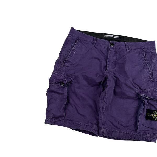Stone Island 2015 Purple Cotton Cargo Shorts - 34"