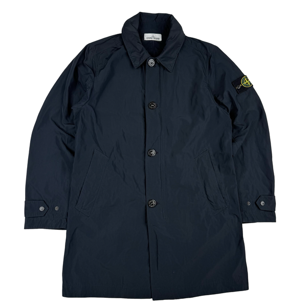 Stone Island Navy Micro Reps Hooded Water Repellent Jacket - Medium