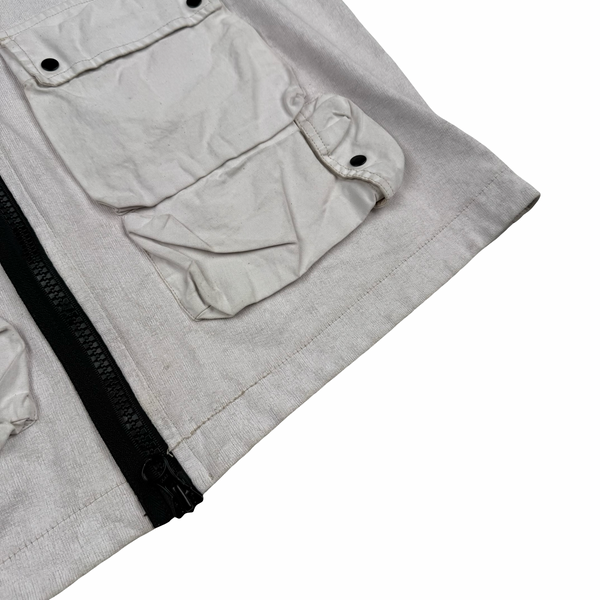 Stone Island 2019 Tela Placcata Spellout Zipped Cargo Gilet - Medium