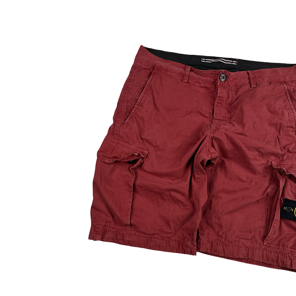 Stone Island 2016 Red Cotton Cargo Shorts - 34"
