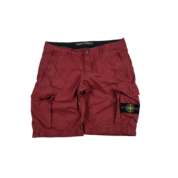 Stone Island 2016 Red Cotton Cargo Shorts - 34"