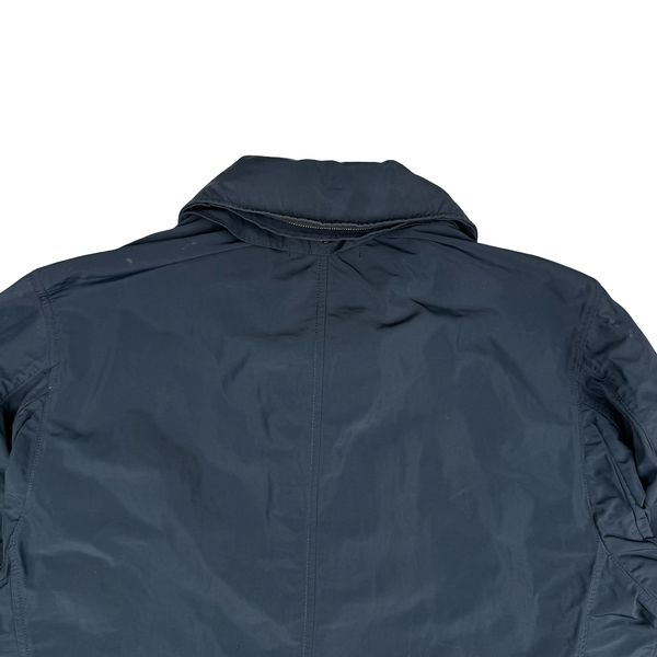 Stone Island Navy Micro Reps Hooded Water Repellent Jacket - Medium