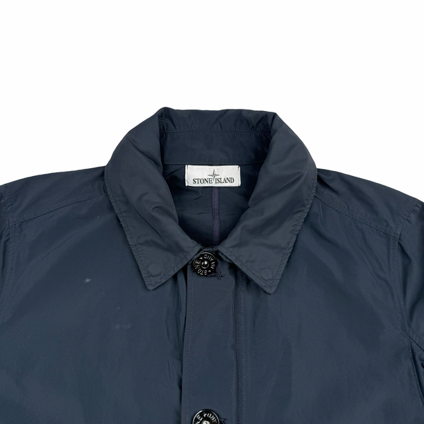 Stone Island Navy Micro Reps Hooded Water Repellent Jacket - Medium