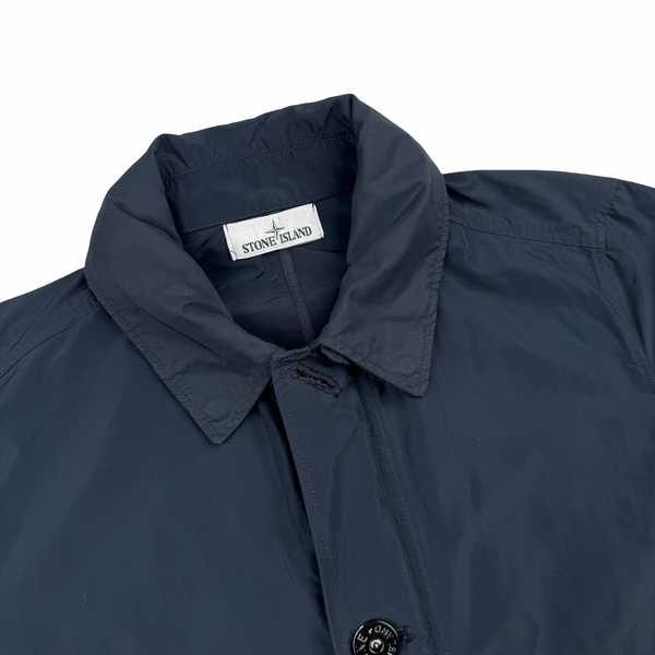 Stone Island Navy Micro Reps Hooded Water Repellent Jacket - Medium