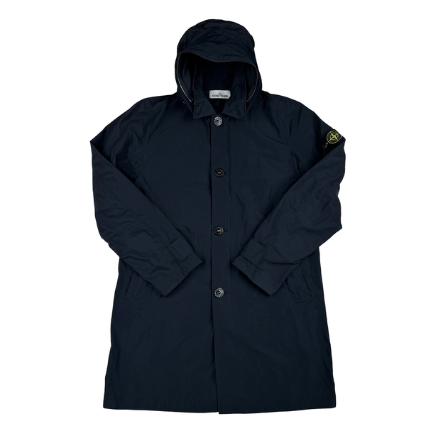 Stone Island Navy Micro Reps Hooded Water Repellent Jacket - Medium