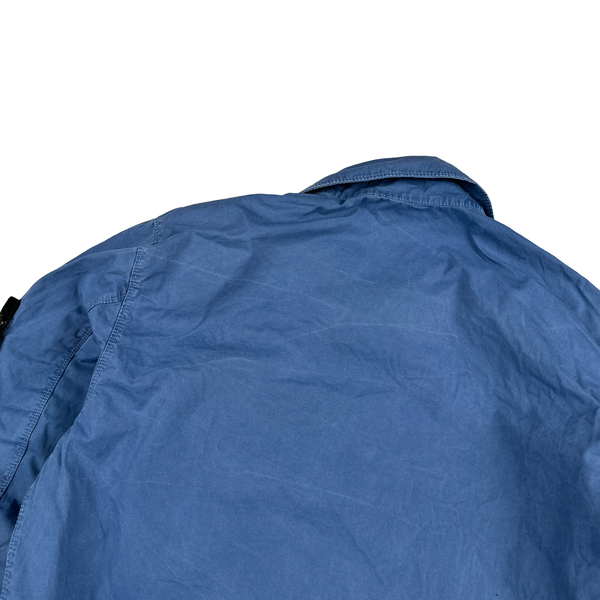 Stone Island 2020 Blue Zipped Cotton Overshirt - Medium