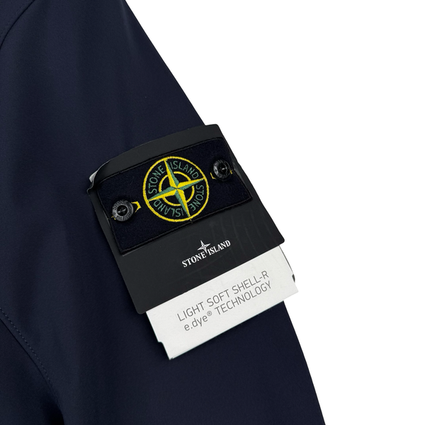 Stone Island 2026 Navy Light Soft Shell-R Zipped Jacket - Small