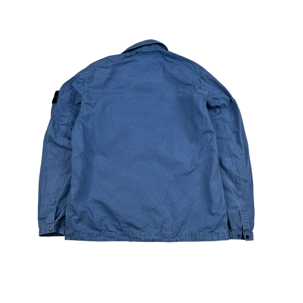 Stone Island 2020 Blue Zipped Cotton Overshirt - Medium