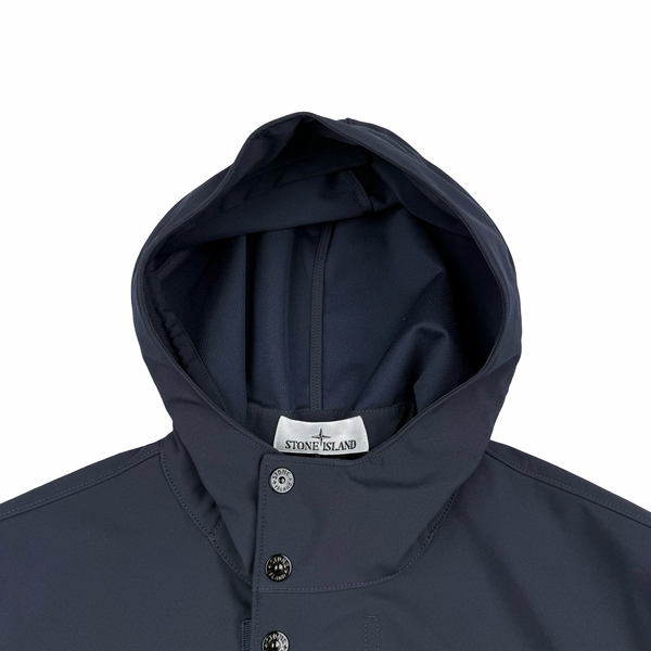 Stone Island 2026 Navy Light Soft Shell-R Zipped Jacket - Small
