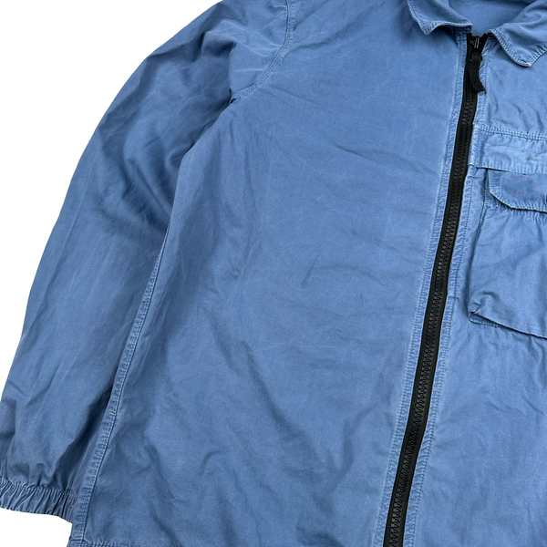 Stone Island 2020 Blue Zipped Cotton Overshirt - Medium