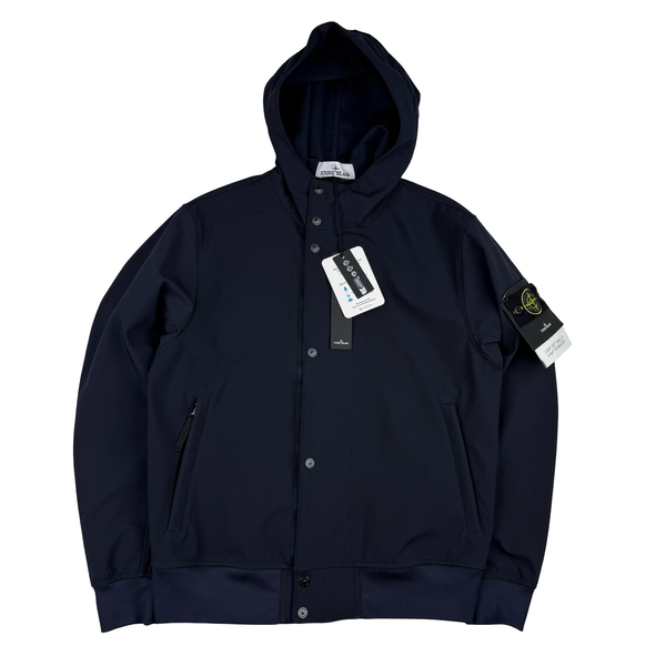 Stone Island 2026 Navy Light Soft Shell-R Zipped Jacket - Small