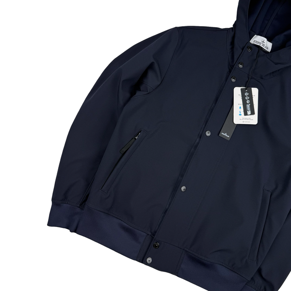 Stone Island 2026 Navy Light Soft Shell-R Zipped Jacket - Small