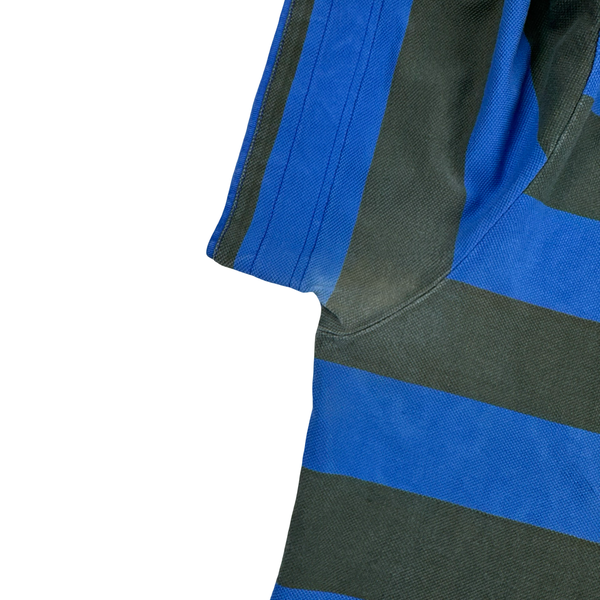 Stone Island 2012 Blue/Green Stripped Cotton Polo Shirt - Medium