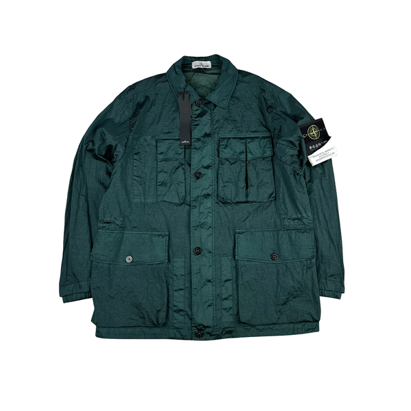 Stone Island 2023 Sage Green Nylon Metal Watro TC Econyl Nylon Overshirt Jacket - XL
