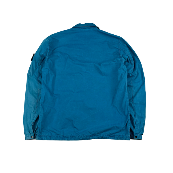 Stone Island 2020 Blue Zipped Chest Pocket Overshirt - Medium