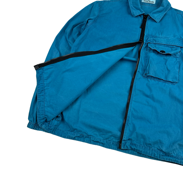 Stone Island 2020 Blue Zipped Chest Pocket Overshirt - Medium