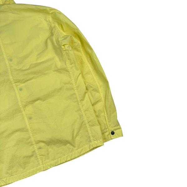 Stone Island 2020 Yellow Lightweight Cotton Blend Hooded Jacket Overshirt - Medium