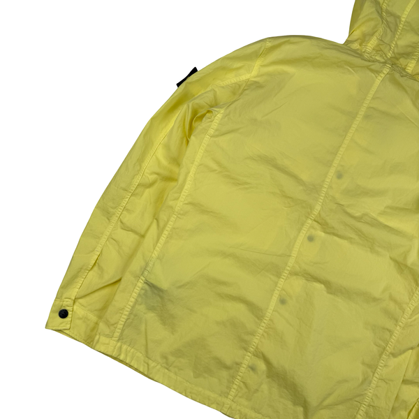 Stone Island 2020 Yellow Lightweight Cotton Blend Hooded Jacket Overshirt - Medium