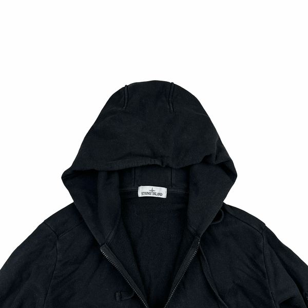 Stone Island 2017 Black Cotton Zipped Hoodie - Large