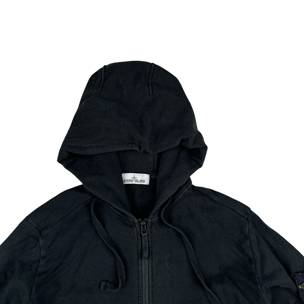 Stone Island 2017 Black Cotton Zipped Hoodie - Large