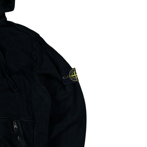 Stone Island 2017 Black Cotton Zipped Hoodie - Large