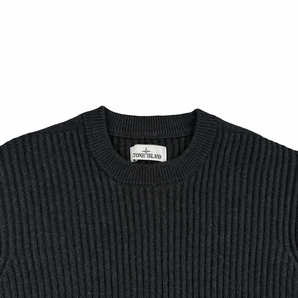 Stone Island 2021 Charcoal  Ribbed Wool Crewneck - XL