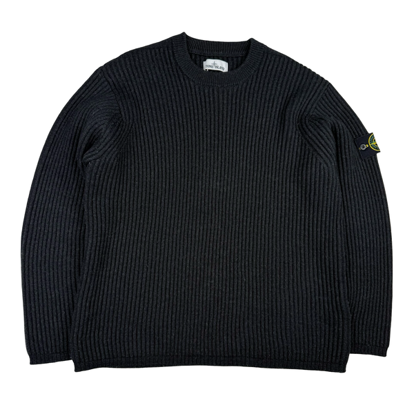 Stone Island 2021 Charcoal  Ribbed Wool Crewneck - XL