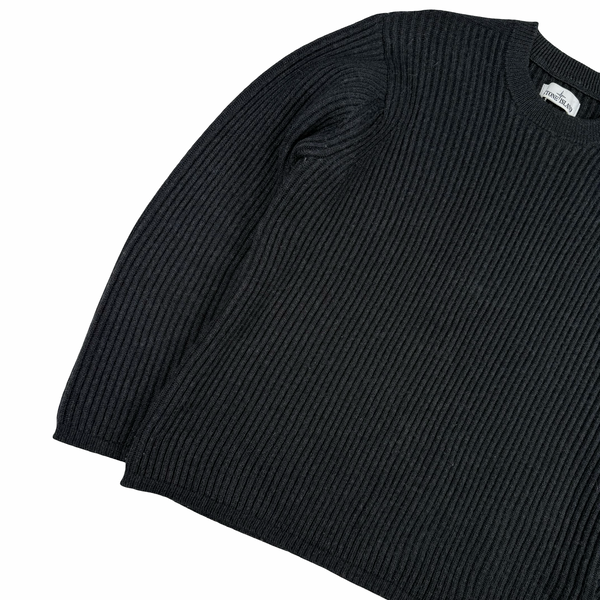 Stone Island 2021 Charcoal  Ribbed Wool Crewneck - XL