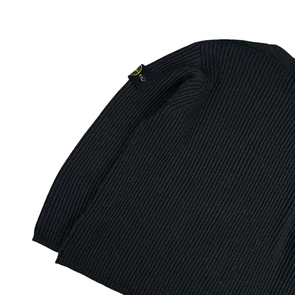 Stone Island 2021 Charcoal  Ribbed Wool Crewneck - XL
