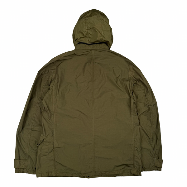 Stone Island 2021 Khaki Nylon Hooded Utility Jacket - Large