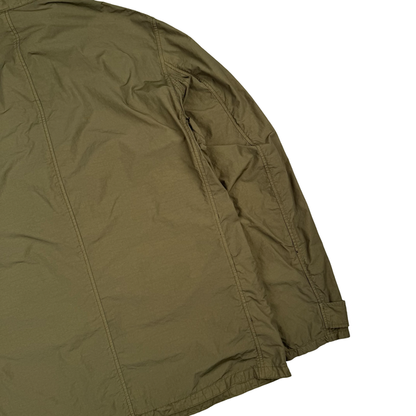 Stone Island 2021 Khaki Nylon Hooded Utility Jacket - Large