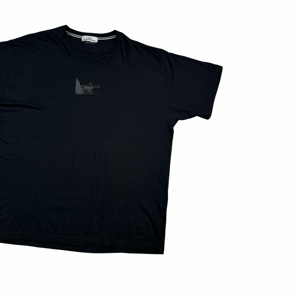 Stone Island Black Spellout Logo T Shirt - 3XL